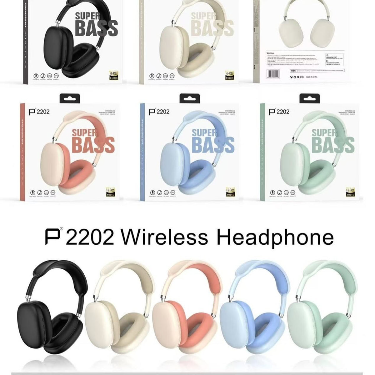SUPER BASS WIRELESS STEREO HEADSET ALL IN ONE